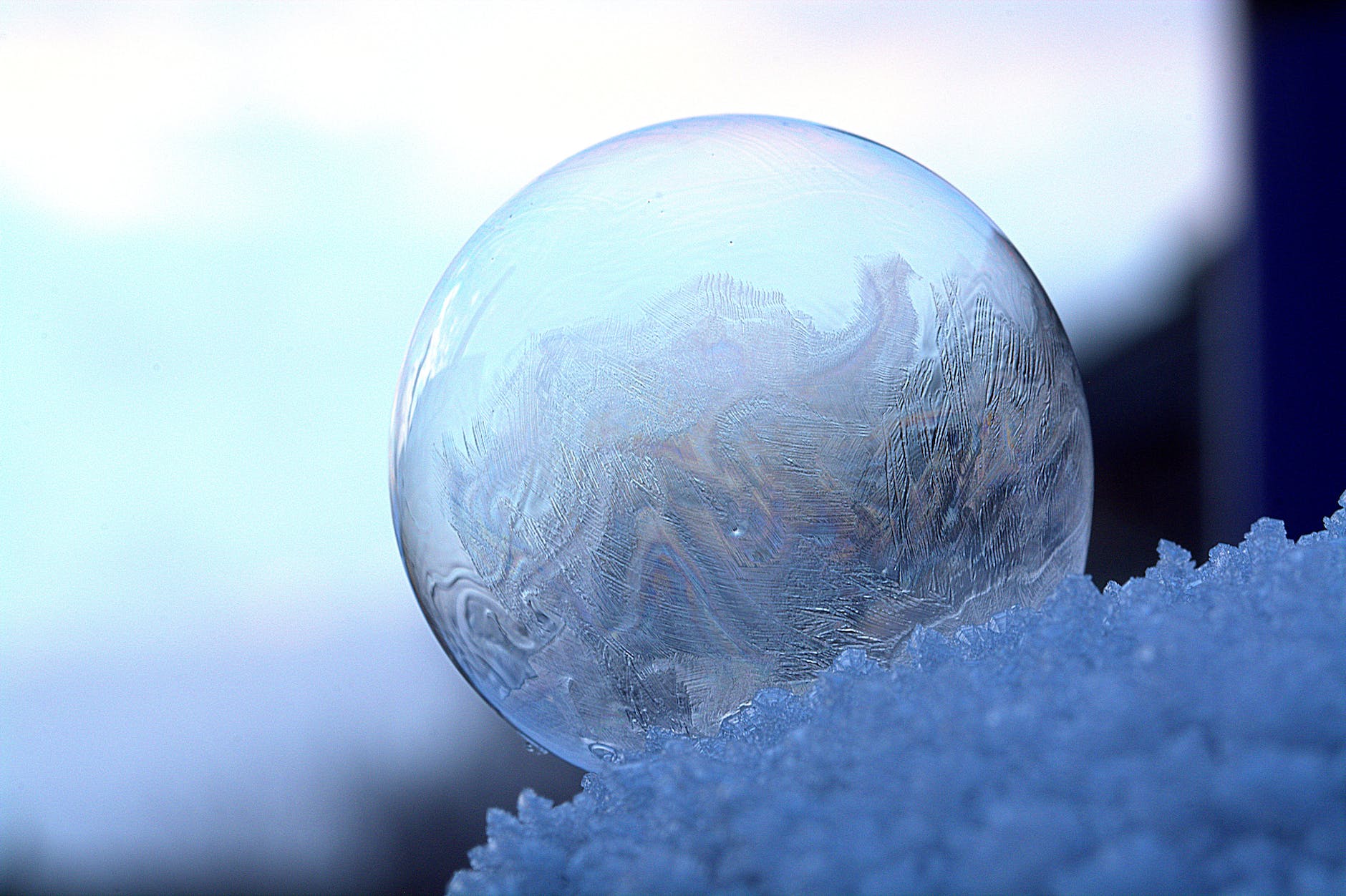 close up of frozen water